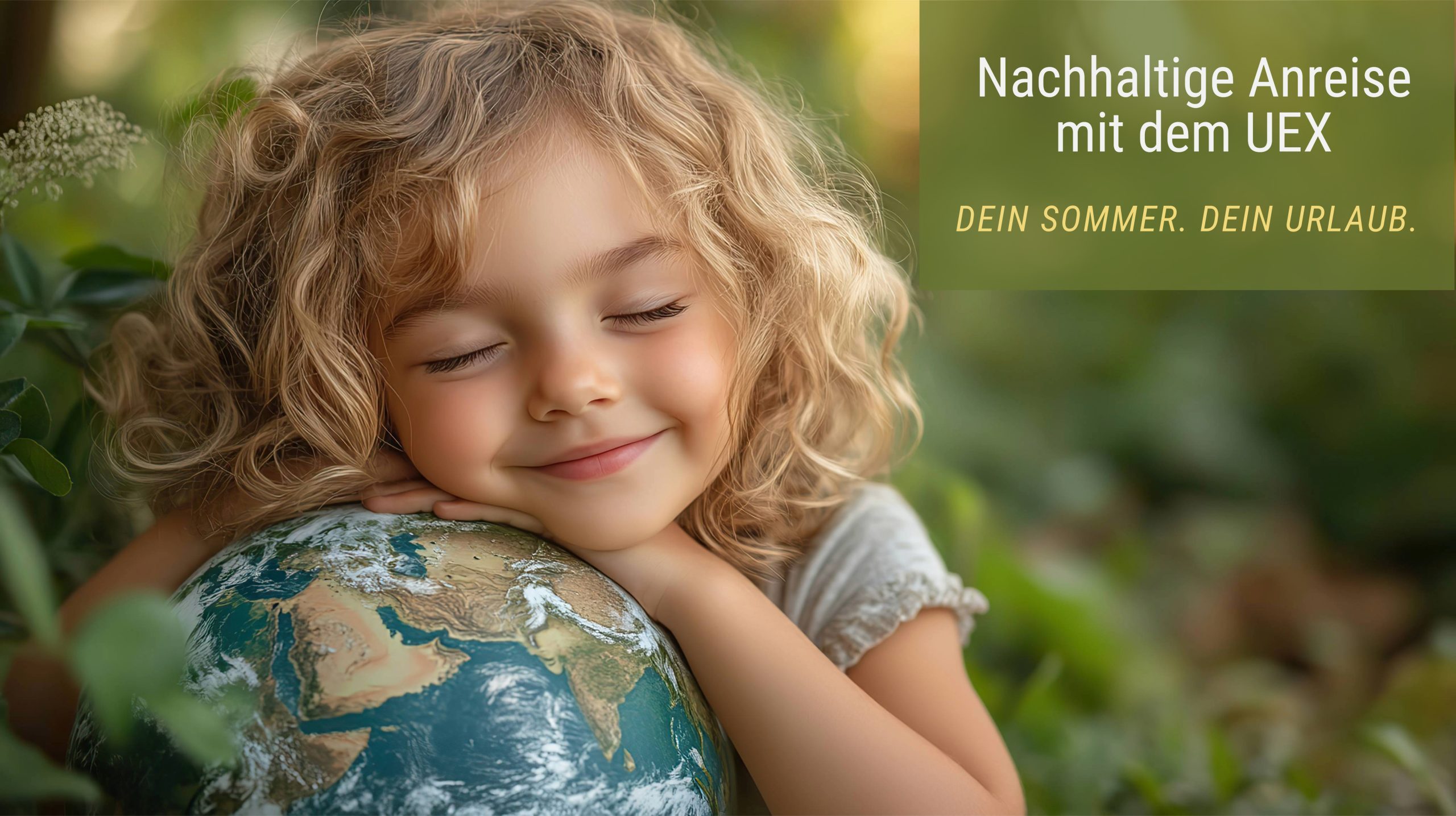 Kind umarmt die Erde