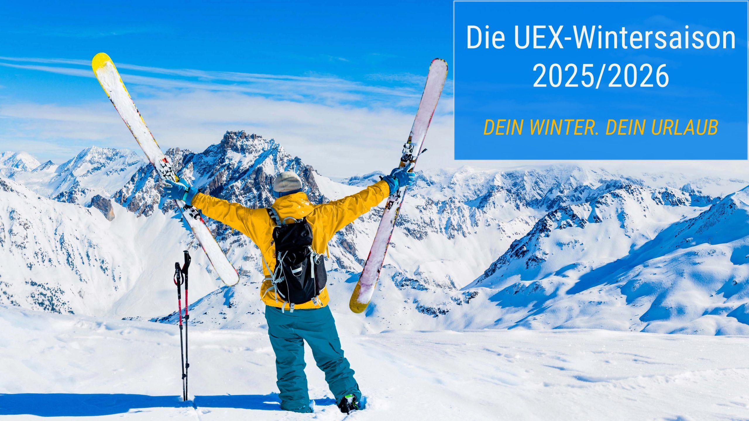 Ein Mann im Winterurlaub